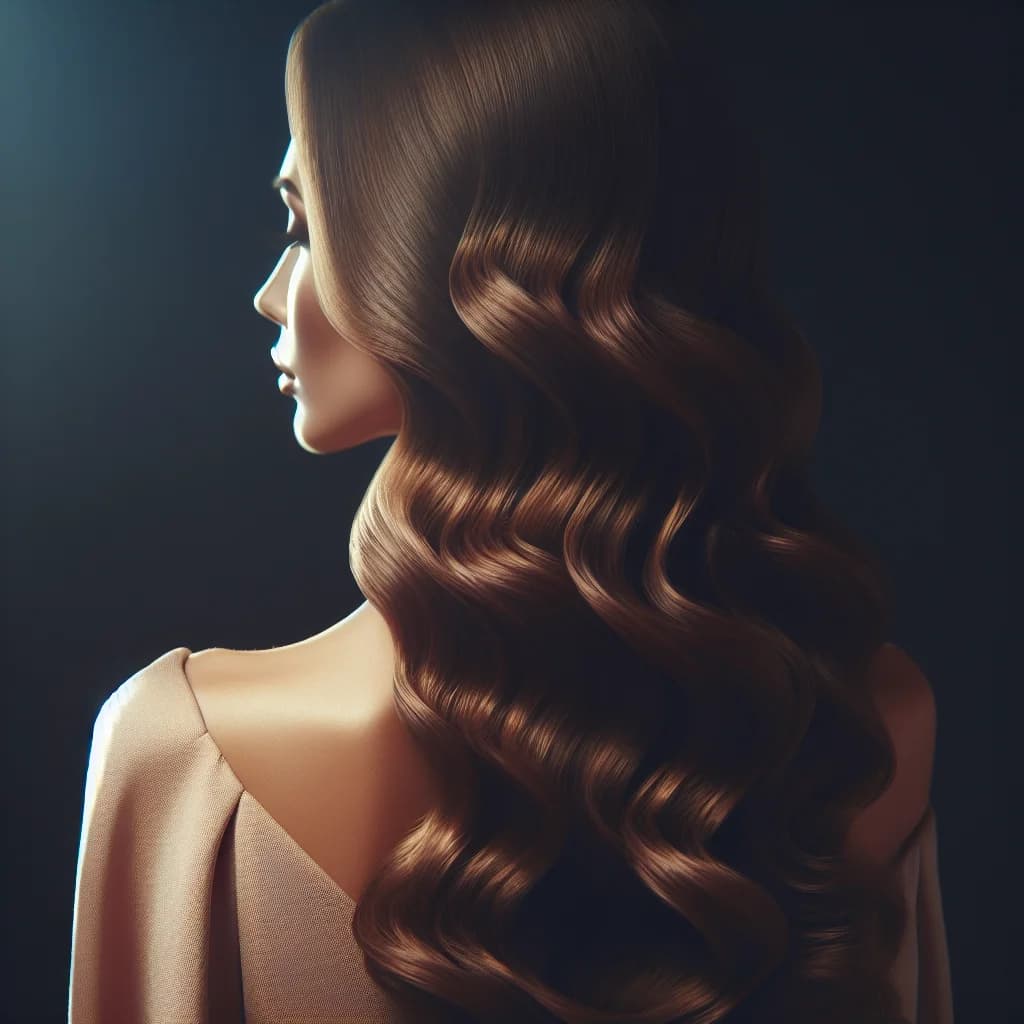 Lang golvend bruin haar